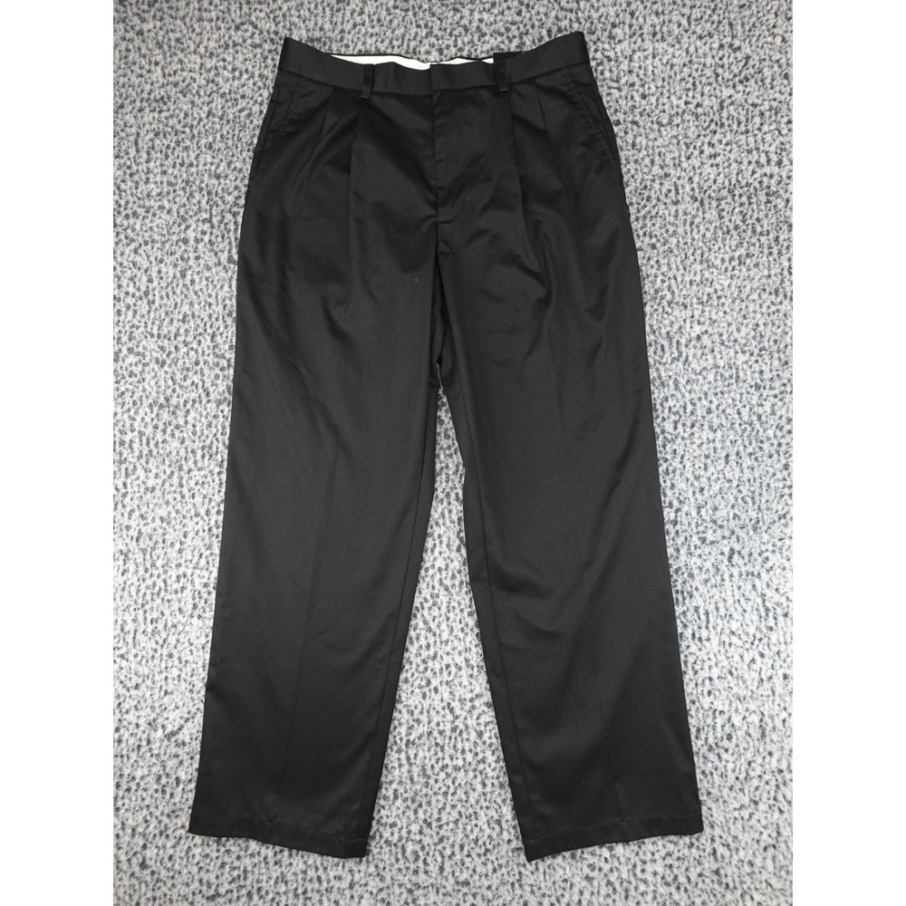 Kirkland‎ Dress Pants Mens 34x30 Black Pleated Front Straight Leg